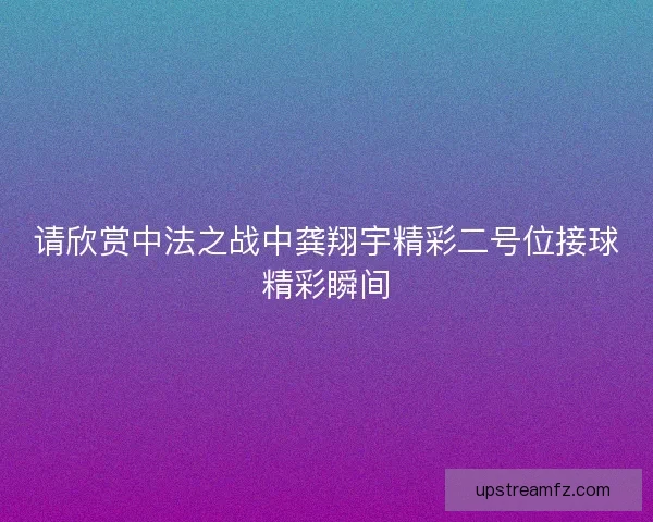 请欣赏中法之战中龚翔宇精彩二号位接球精彩瞬间